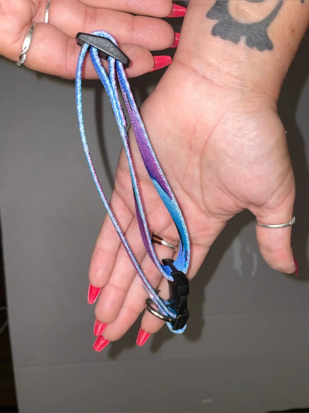 Purple & Blue Zigzag Dog Collar - Durable Adjustable Pet Collar